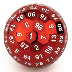 Hymgho Dice: 50mm D100 Titan's Fist Metal Red BRD10001
